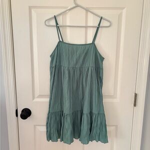 Urban Outfitters Blue-Green Tiered Ruffled Sundress